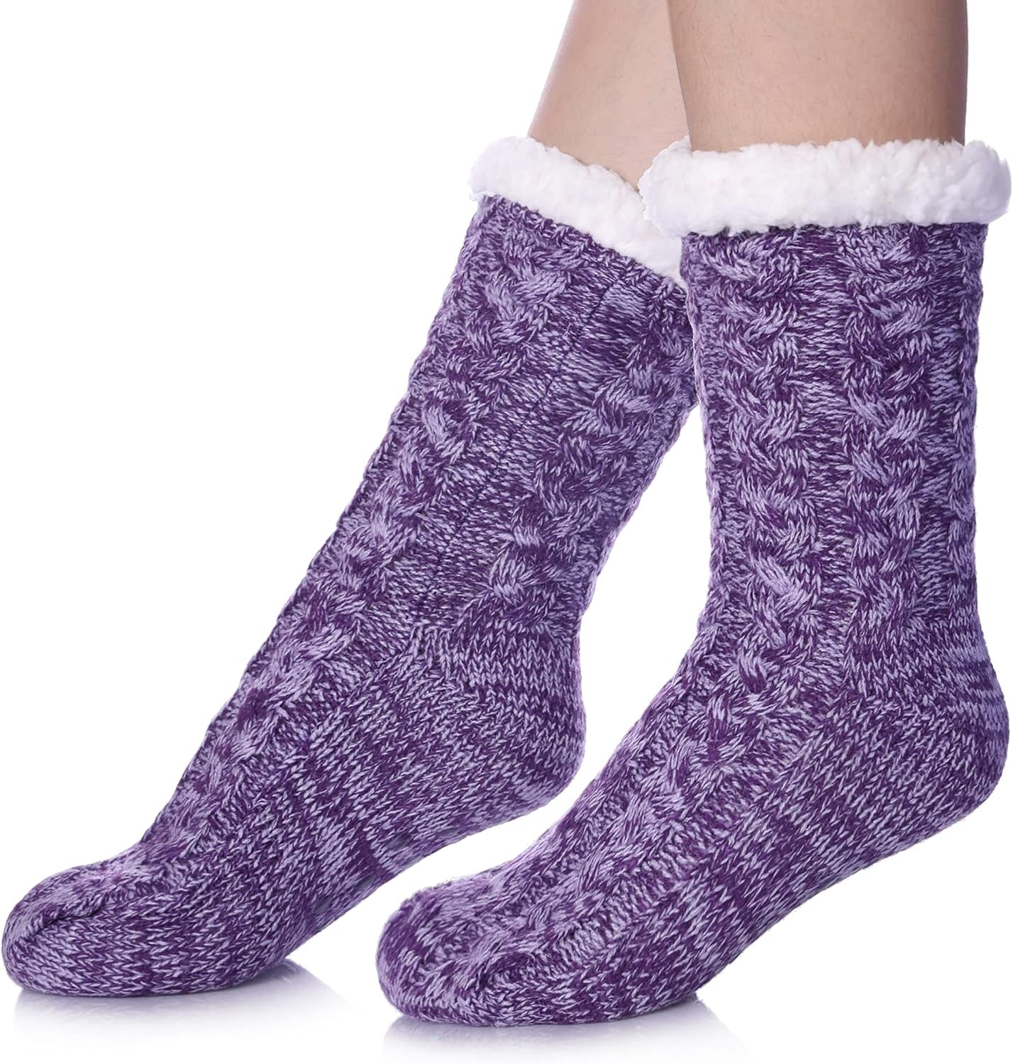 Women’s Fleece-Lined Non-Slip Slipper Socks – Warm & Cozy Winter Essential