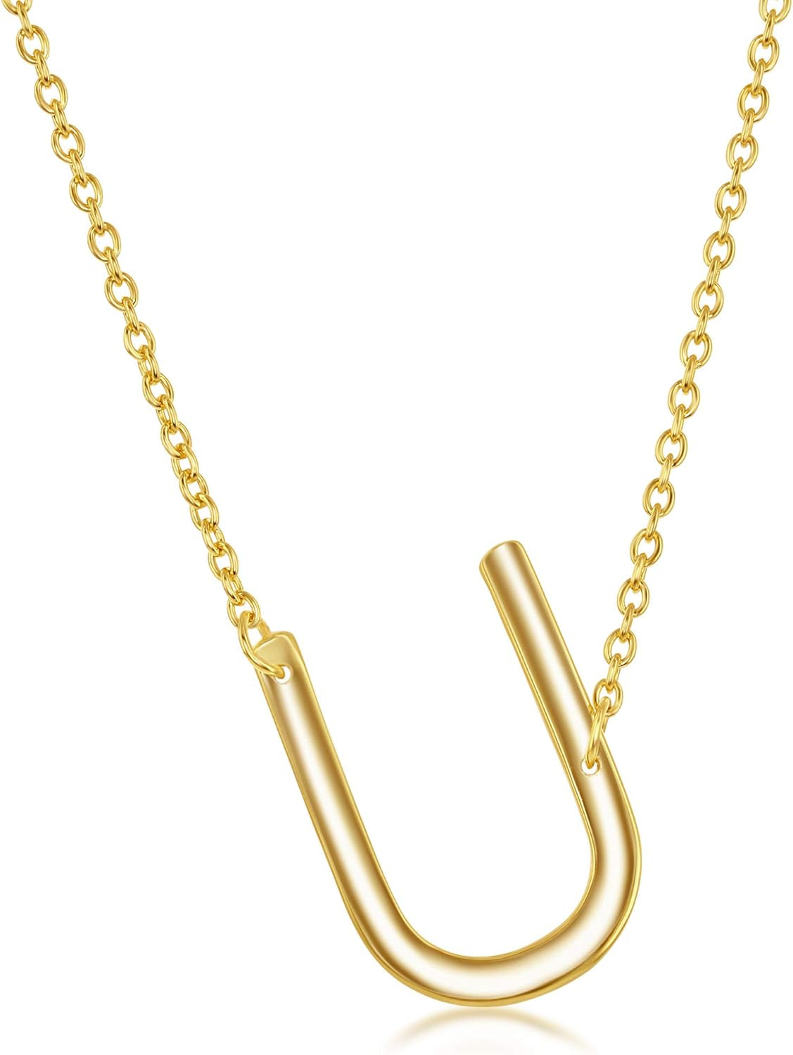 Sideways Initial Necklaces for Women