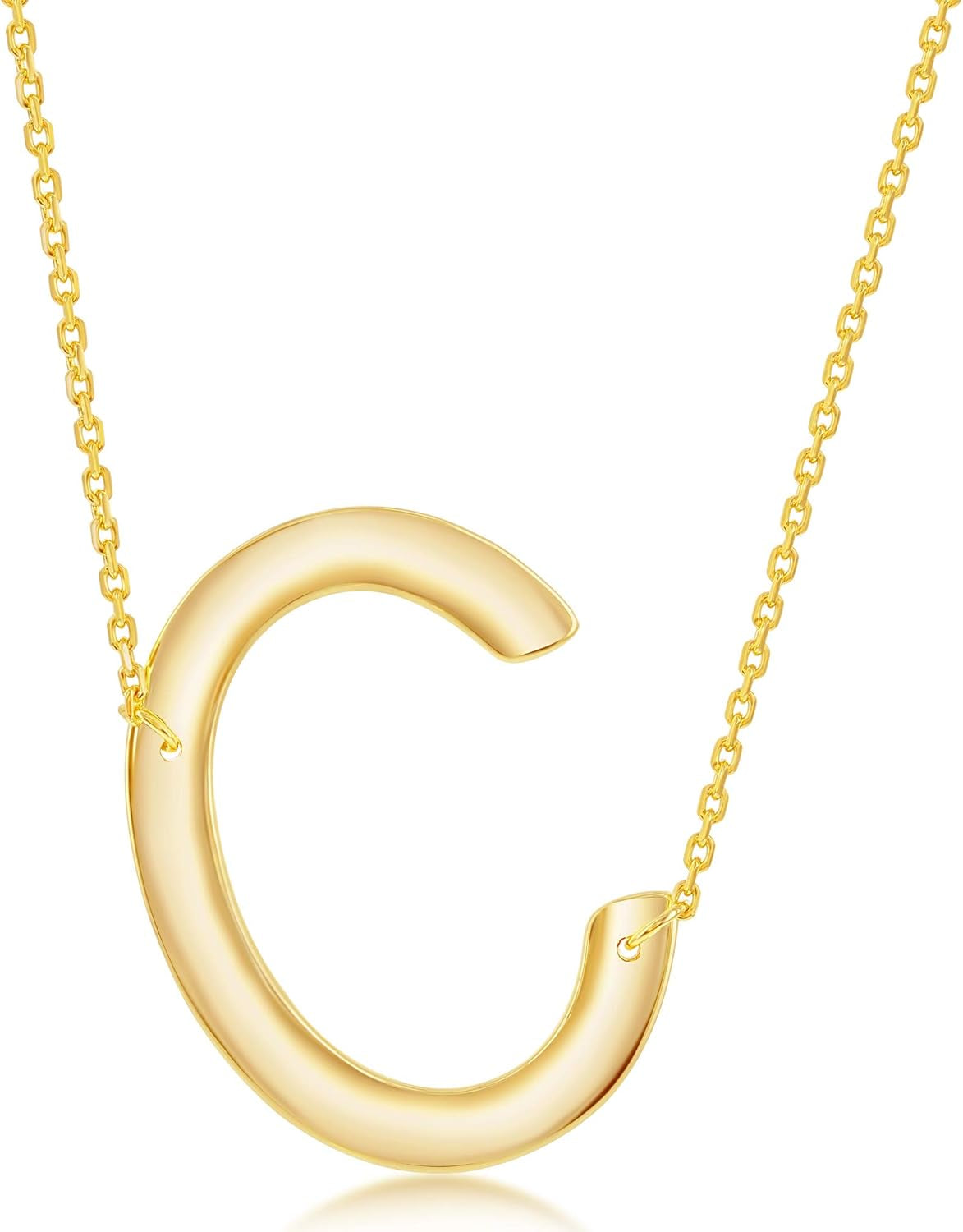 Sideways Initial Necklaces for Women