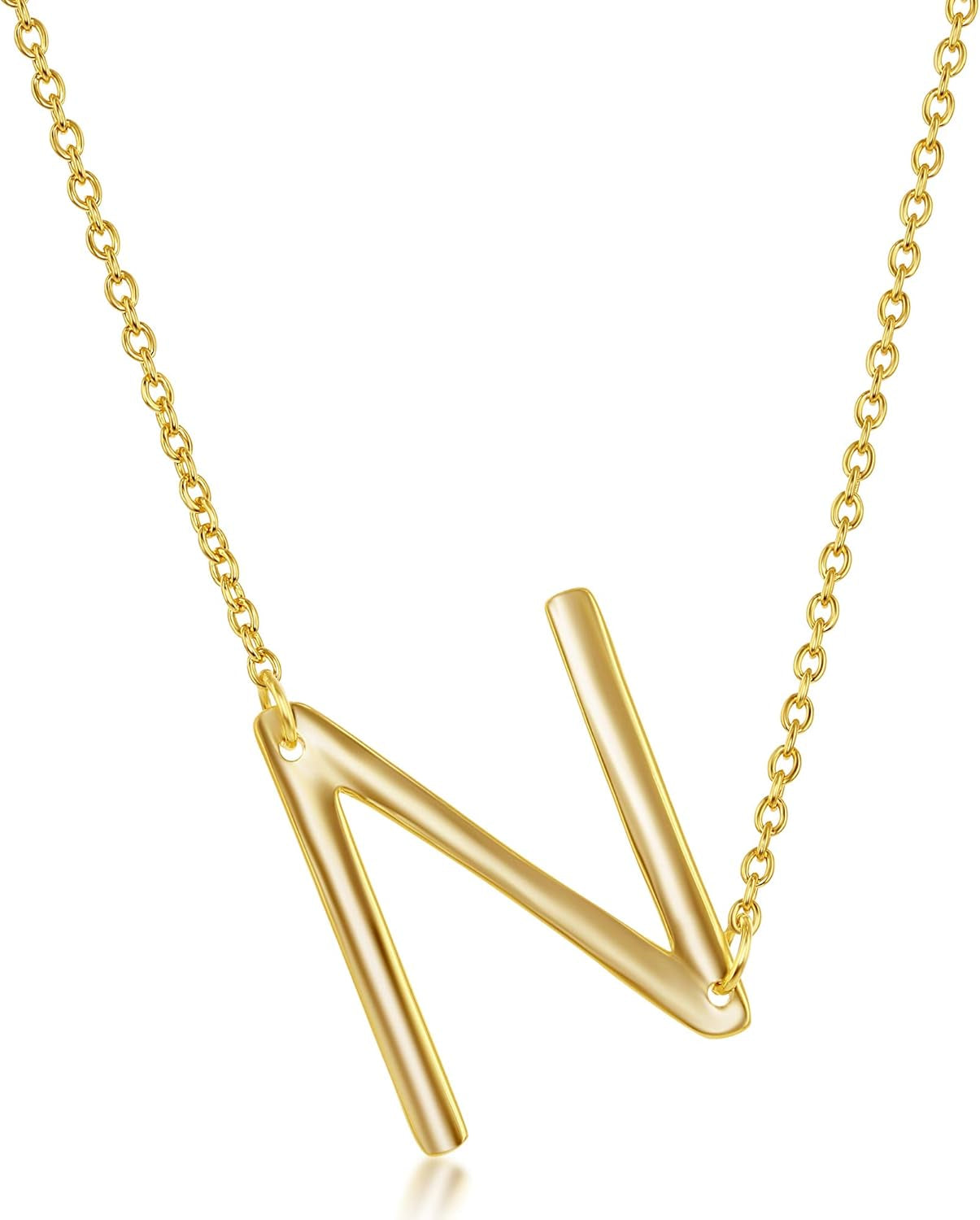 Sideways Initial Necklaces for Women