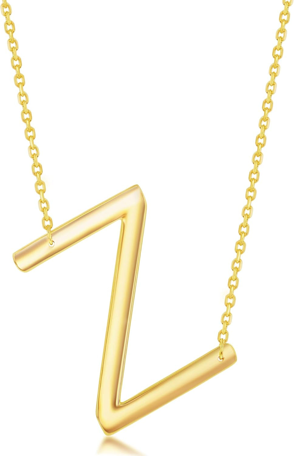 Sideways Initial Necklaces for Women