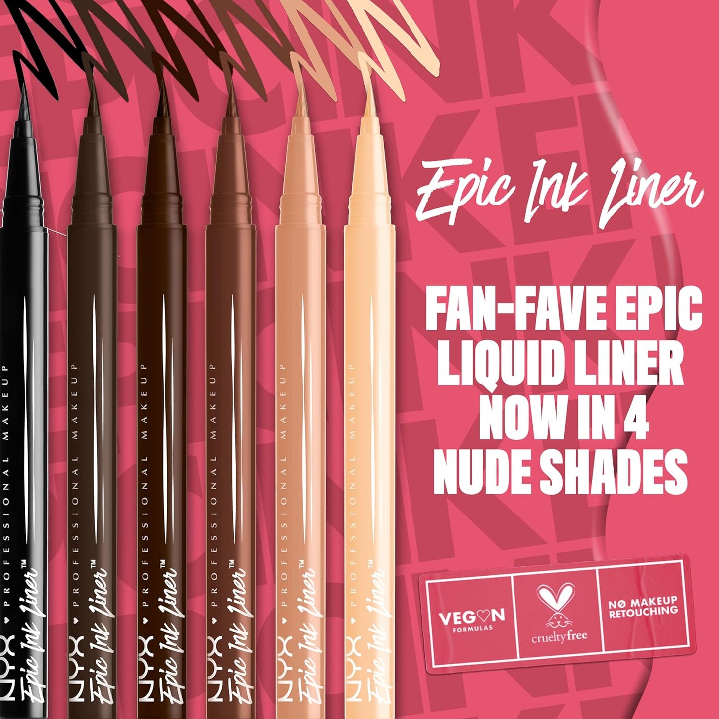 Epic Ink Liner, Waterproof Liquid Eyeliner - Black, Vegan Formula