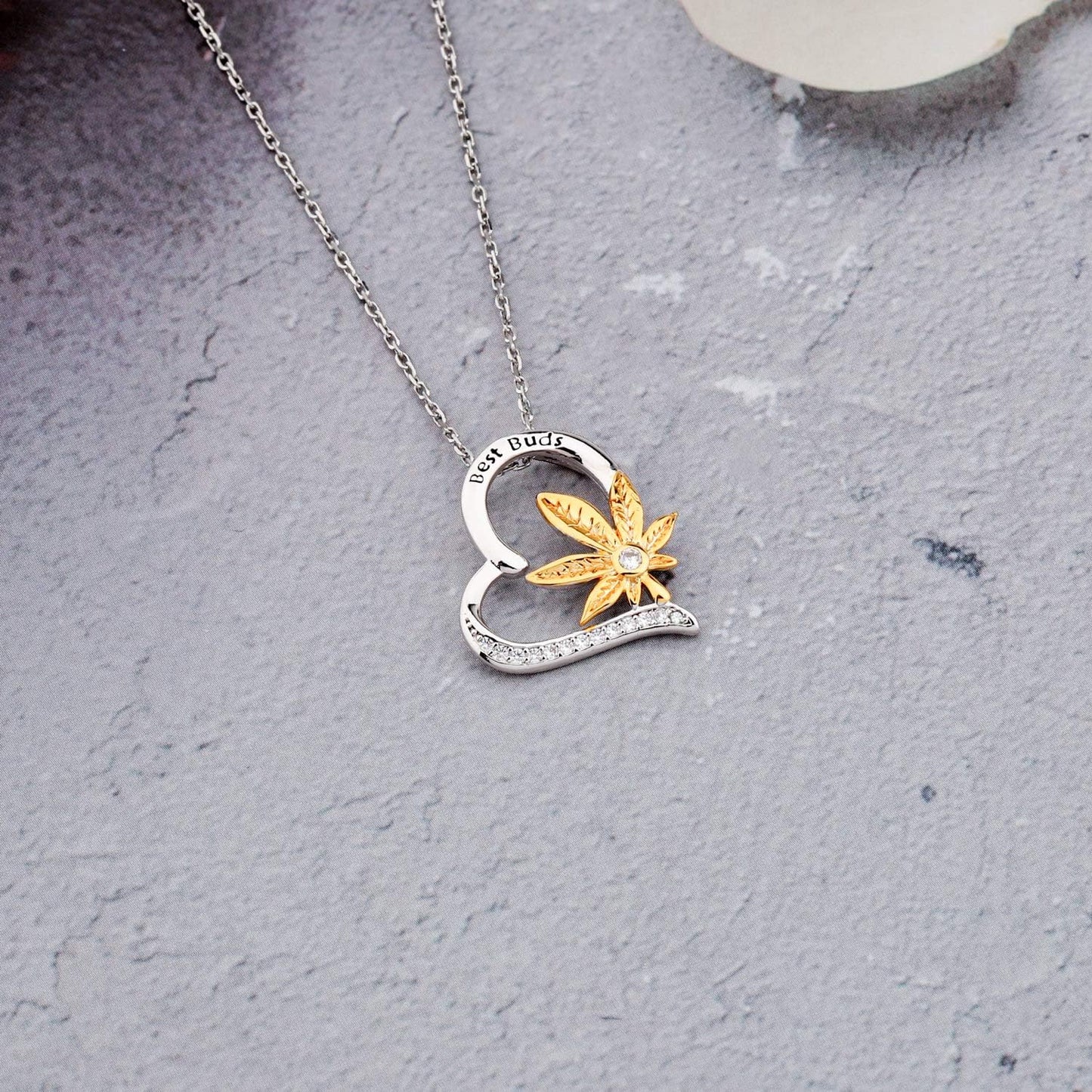 Best Buds Necklace Marijuana Weed Leaf Necklace Cannabis Jewelry Maple Leaf Necklace BFF Gift