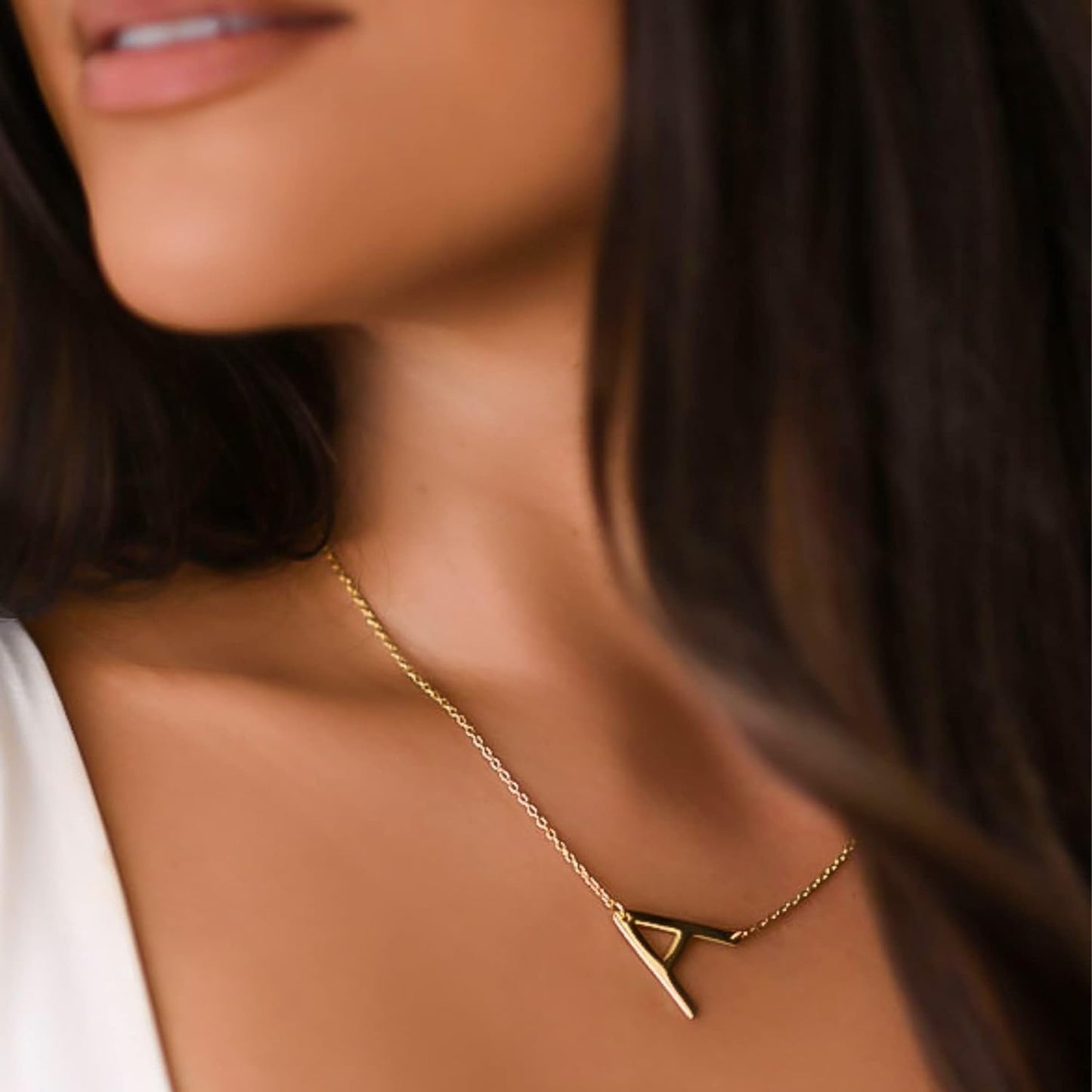 Sideways Initial Necklaces for Women