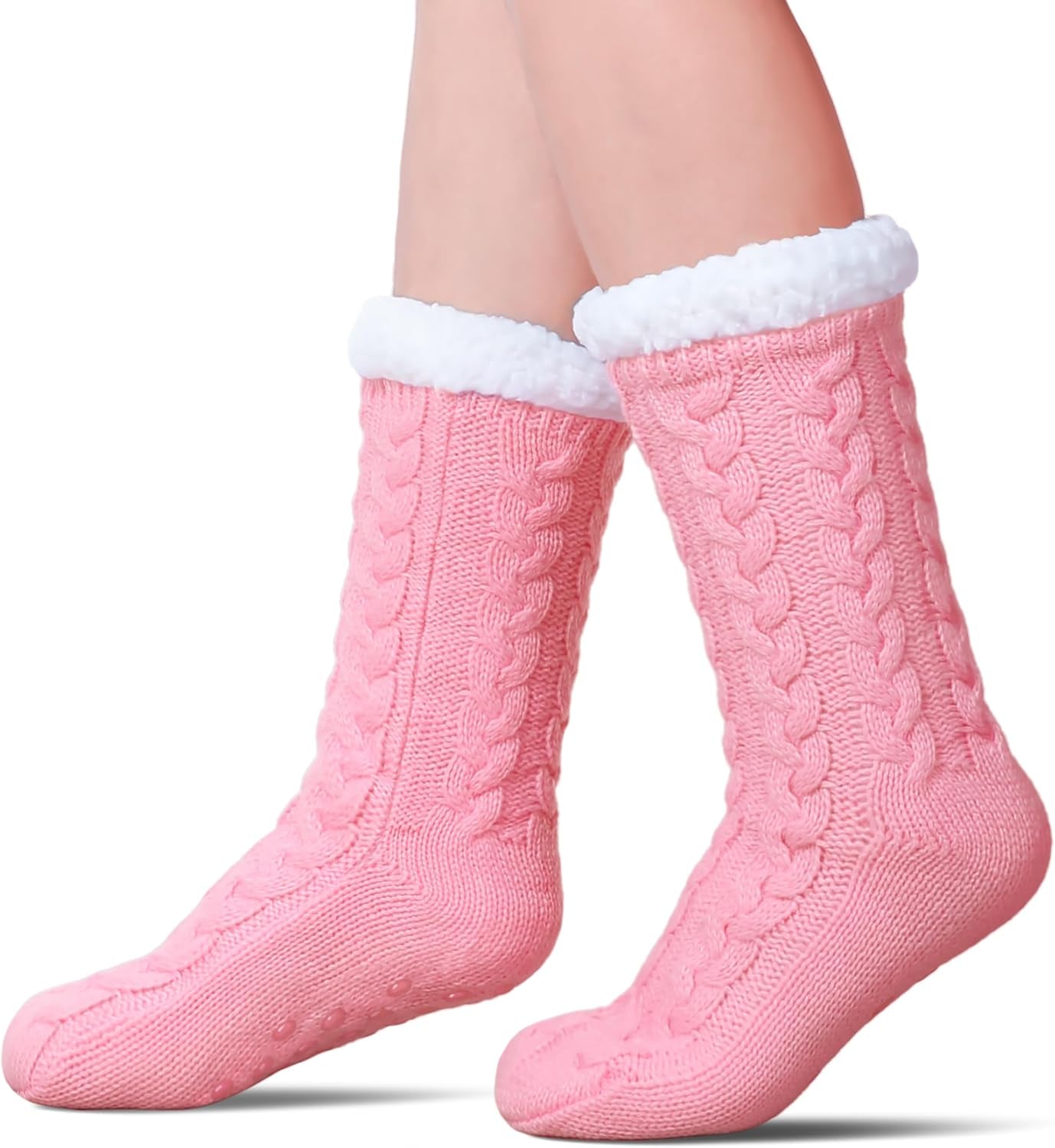 Women’s Fleece-Lined Non-Slip Slipper Socks – Warm & Cozy Winter Essential