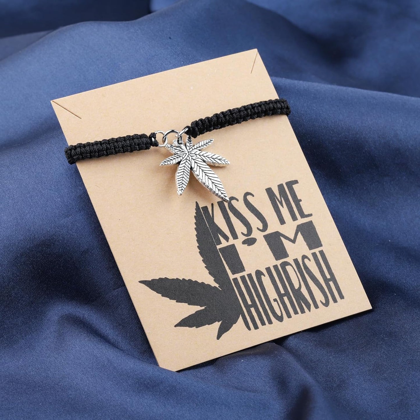 Cannabis Leaf Bracelet Cannabis Lover Gift Kiss Me I'M Highrish Cannabis Weed Bracelet Marijuana Gift Irish Wish Jewelry