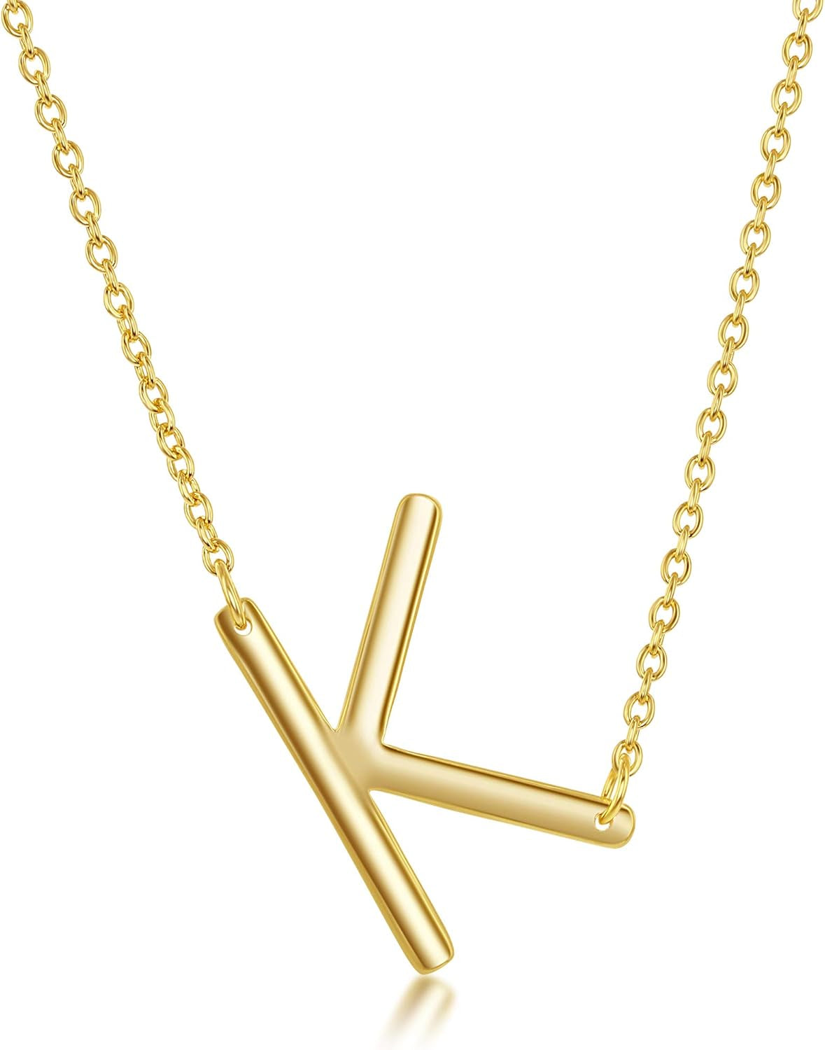 Sideways Initial Necklaces for Women