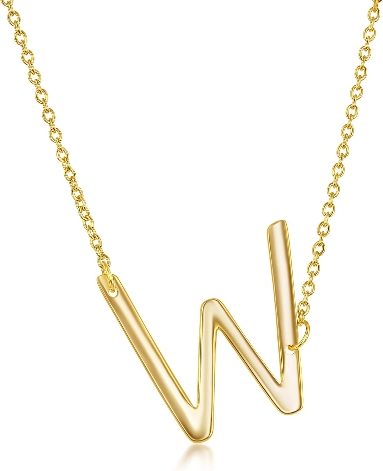 Sideways Initial Necklaces for Women