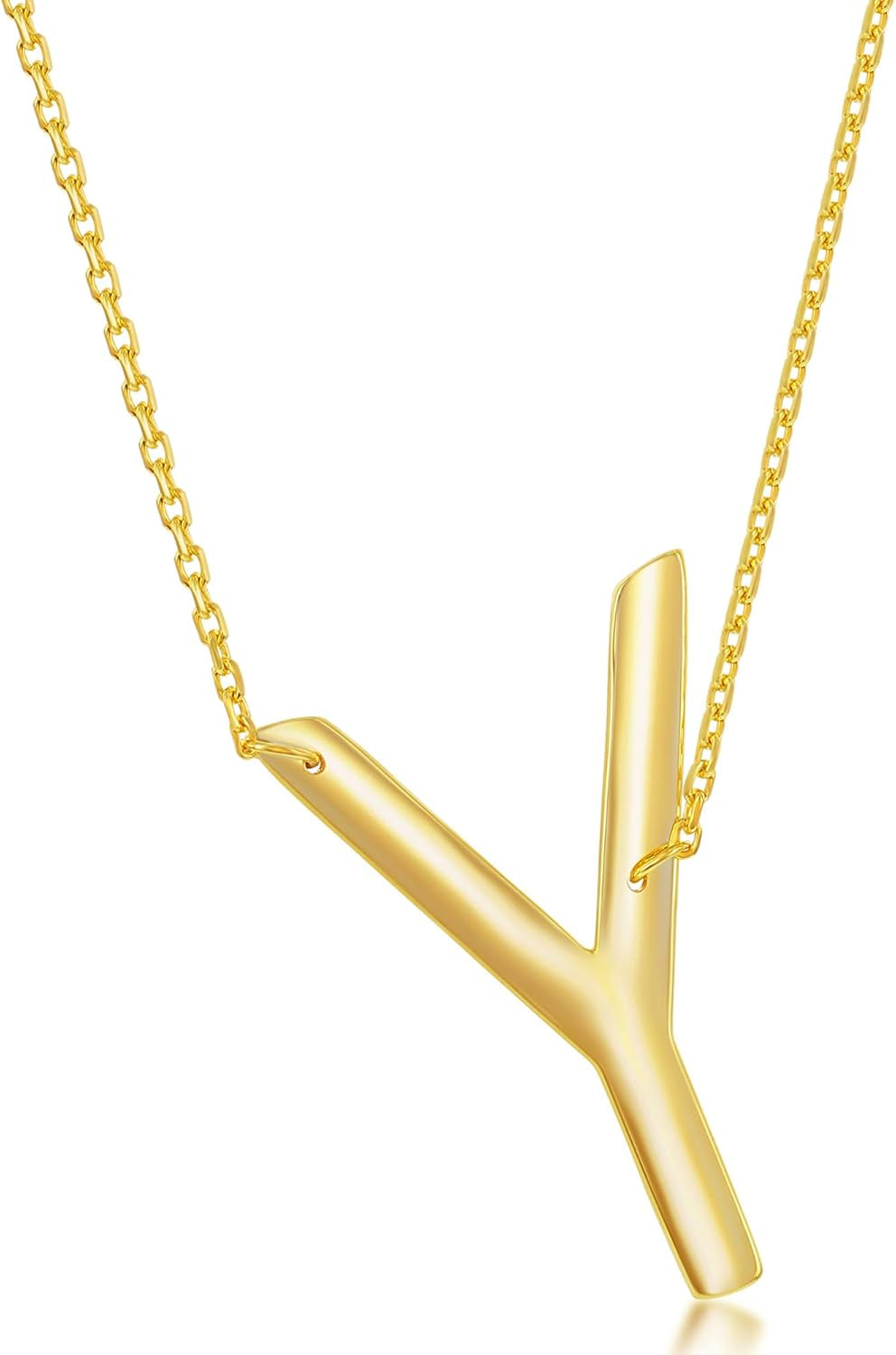 Sideways Initial Necklaces for Women