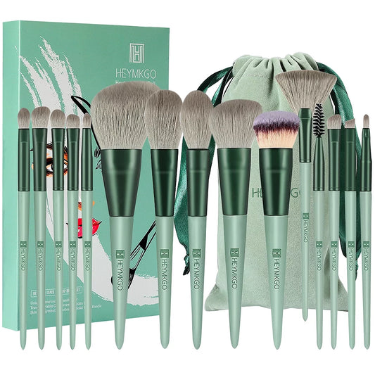 15-Piece Premium Makeup Brush Set with Synthetic Bristles