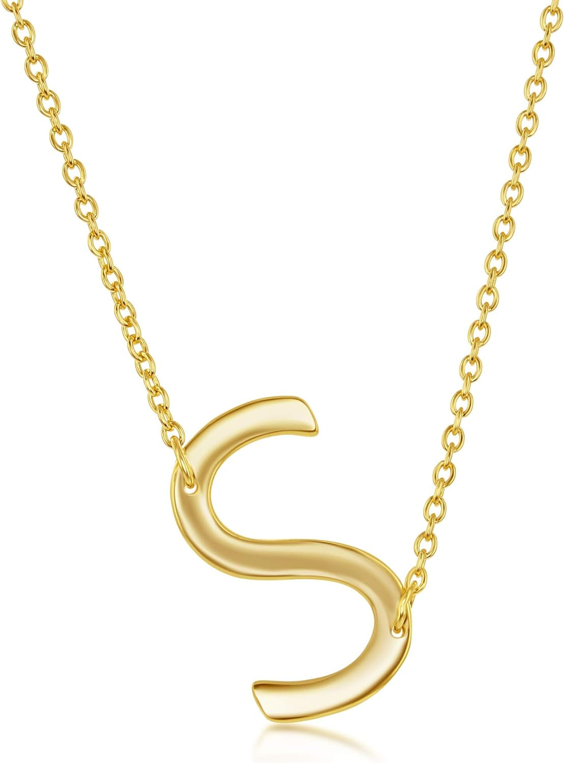 Sideways Initial Necklaces for Women