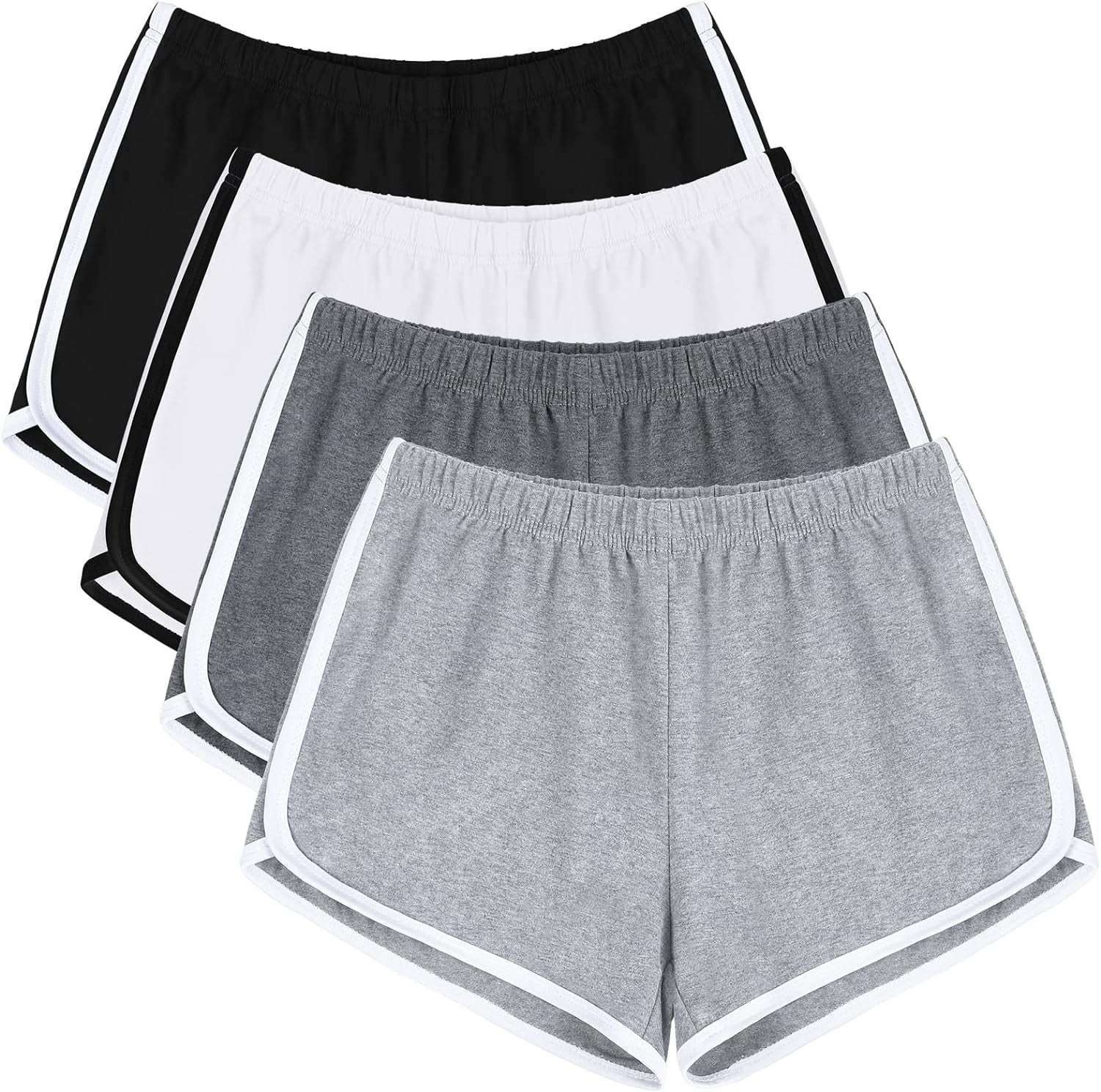 4-Pack Women’s Athletic Cotton Lounge Shorts