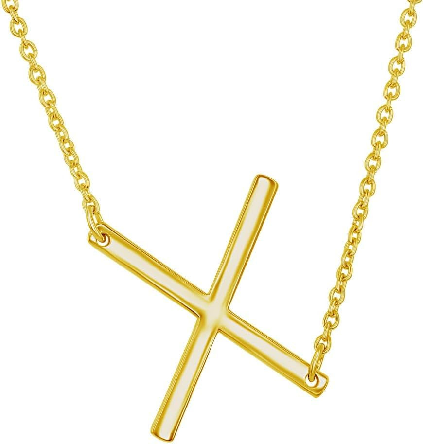 Sideways Initial Necklaces for Women