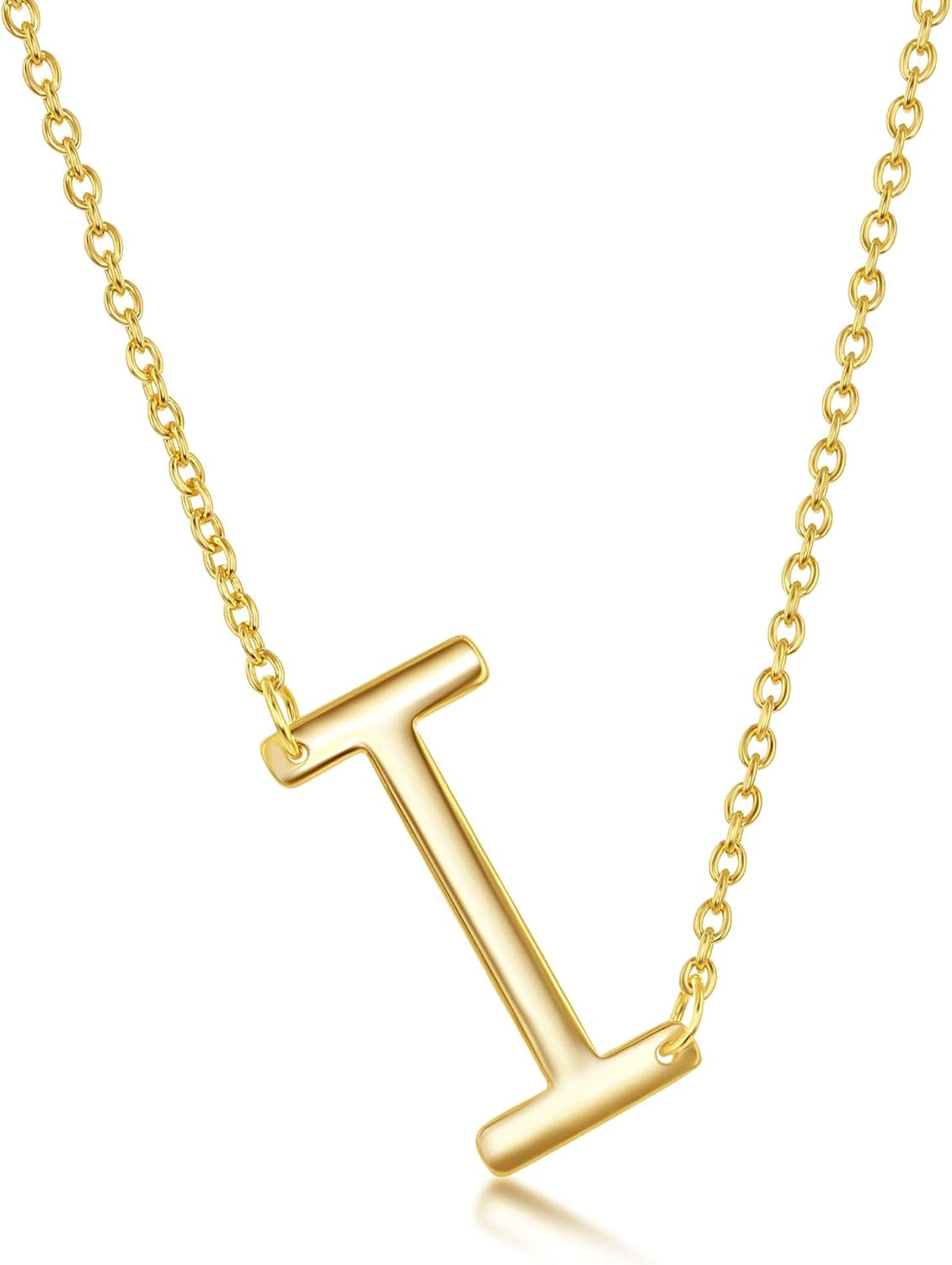 Sideways Initial Necklaces for Women