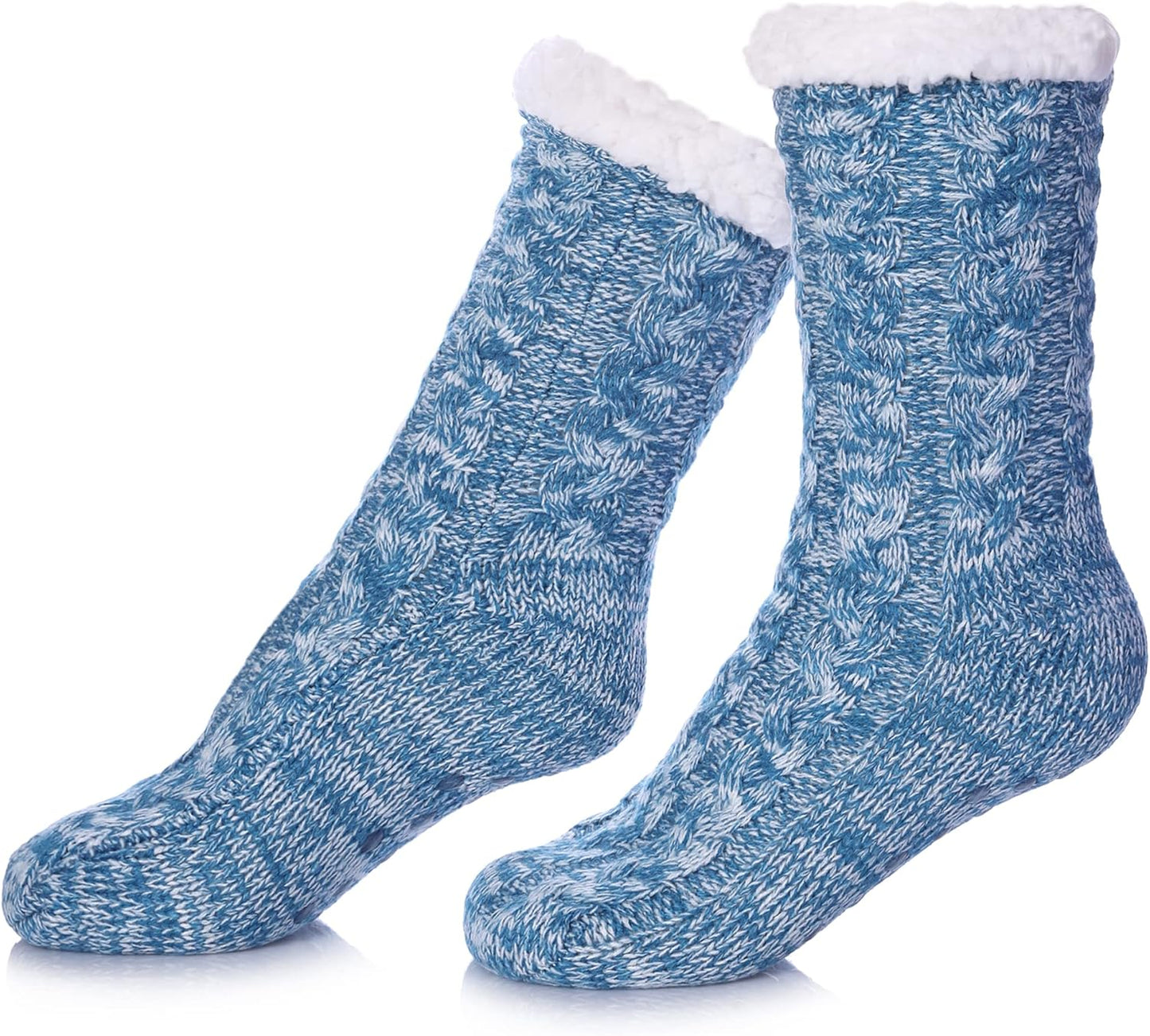 Women’s Fleece-Lined Non-Slip Slipper Socks – Warm & Cozy Winter Essential