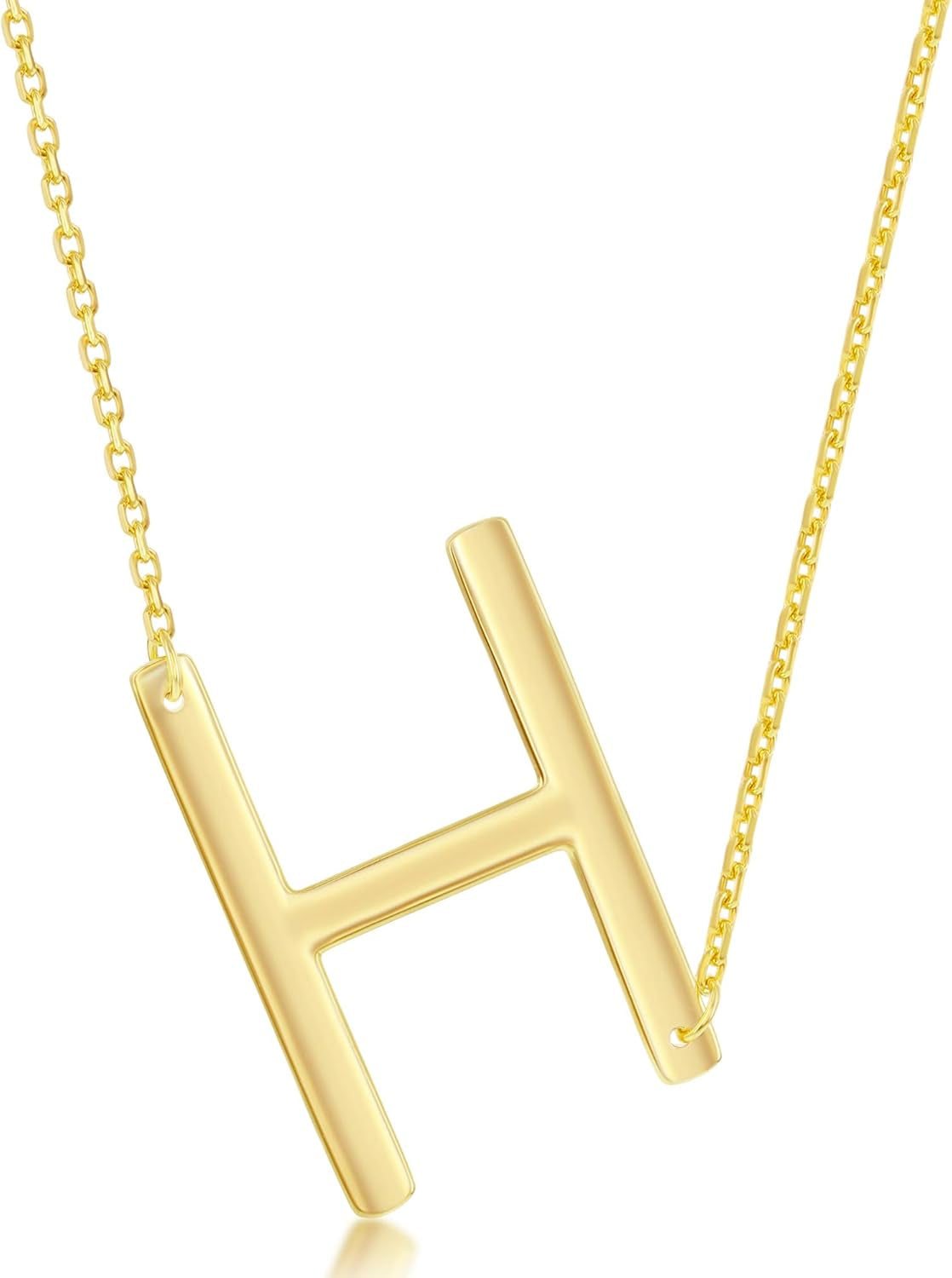 Sideways Initial Necklaces for Women