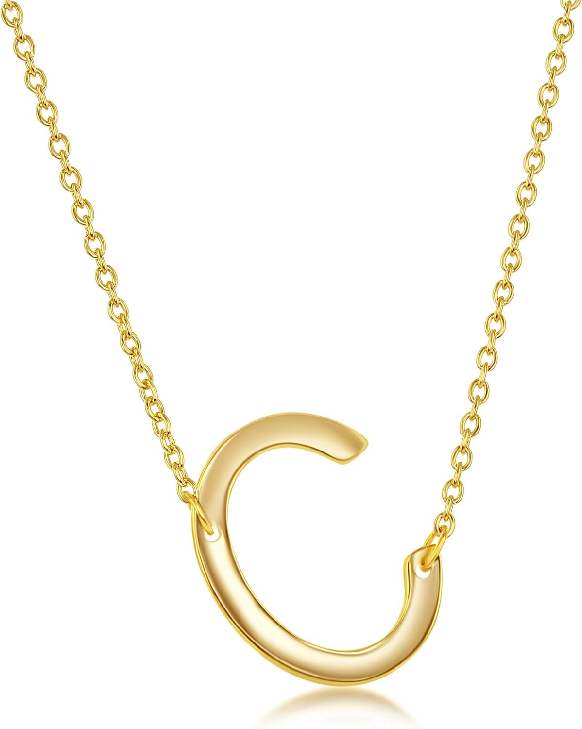 Sideways Initial Necklaces for Women