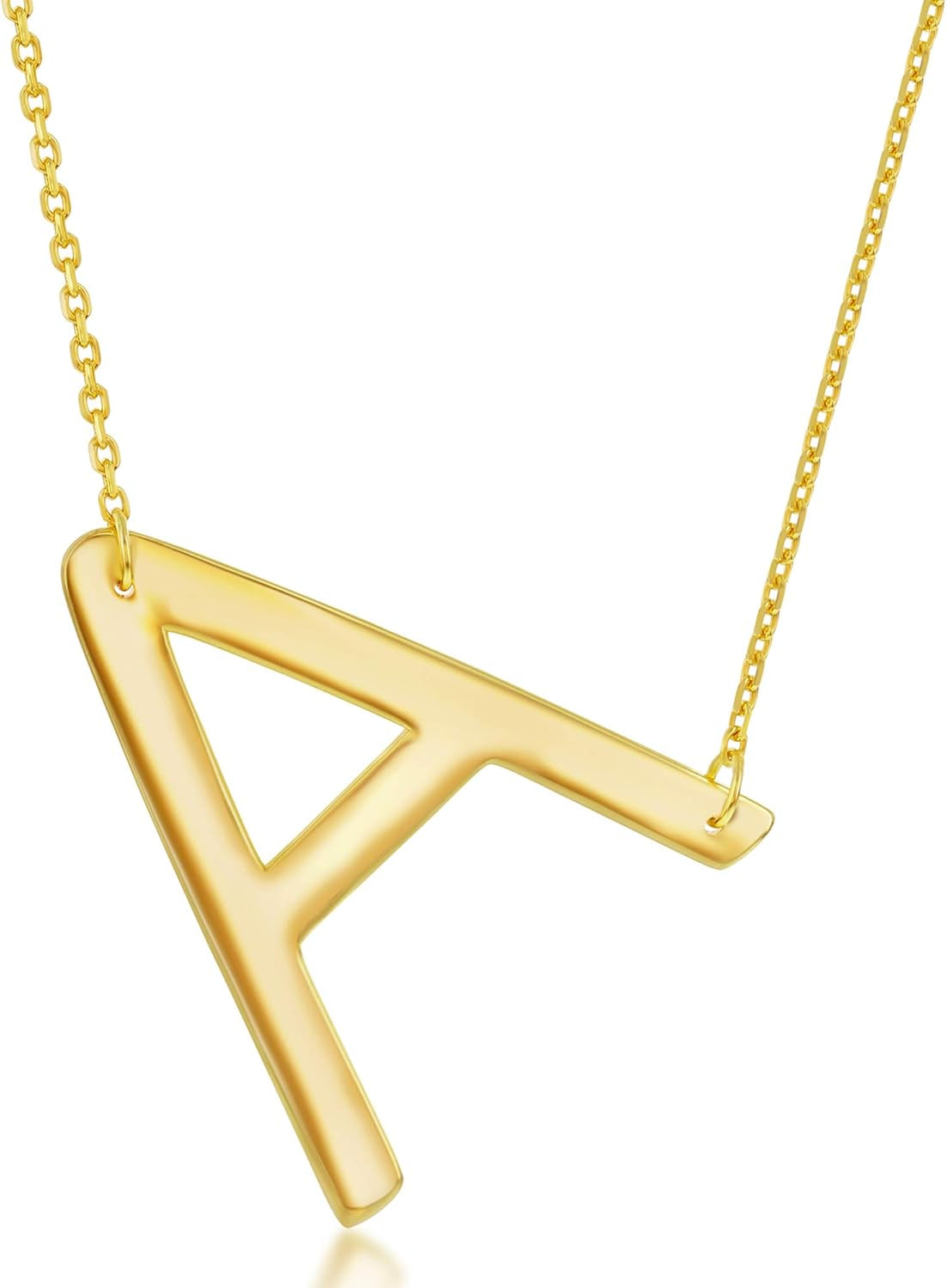 Sideways Initial Necklaces for Women