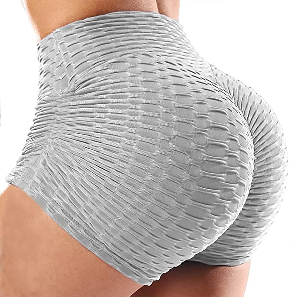 Women Workout Booty Shorts Scrunch Butt Lifting Yoga Shorts High Waist Sports Textured Leggings anti Cellulite