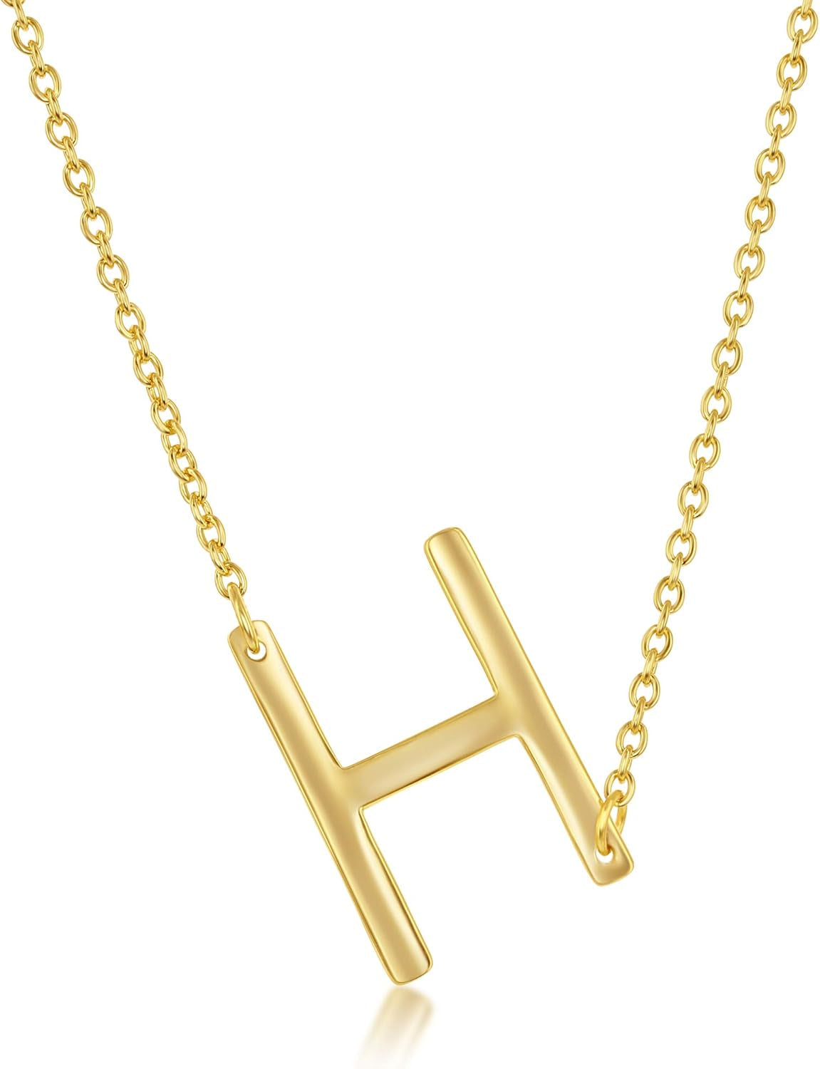 Sideways Initial Necklaces for Women