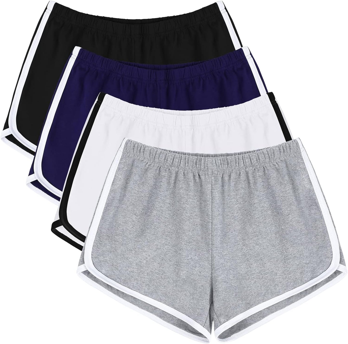 4-Pack Women’s Athletic Cotton Lounge Shorts