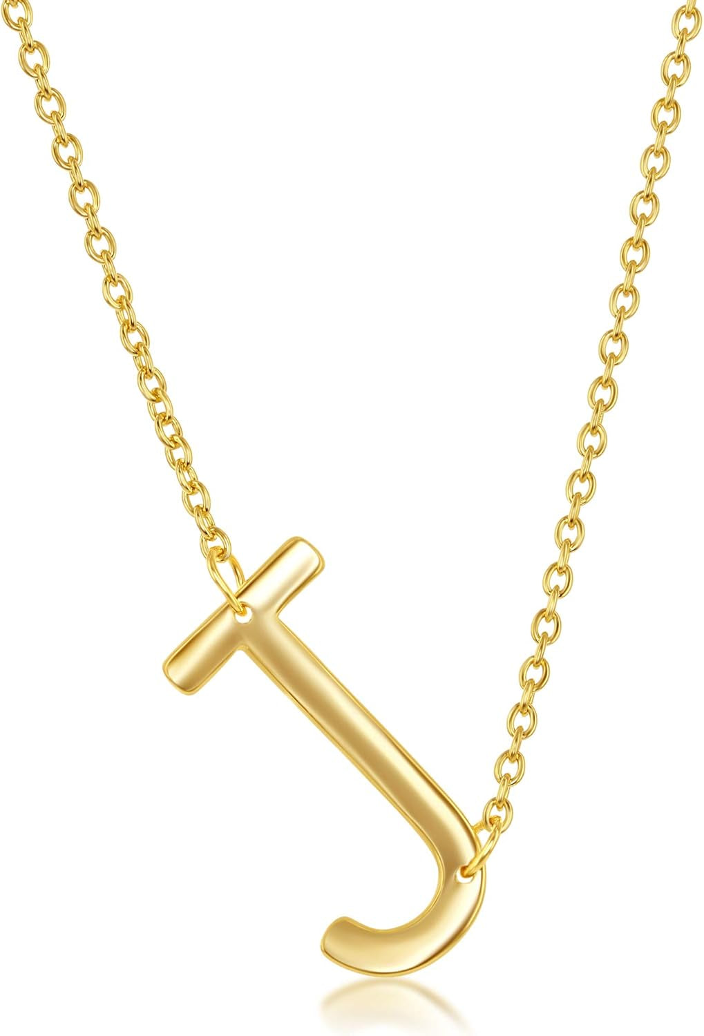 Sideways Initial Necklaces for Women