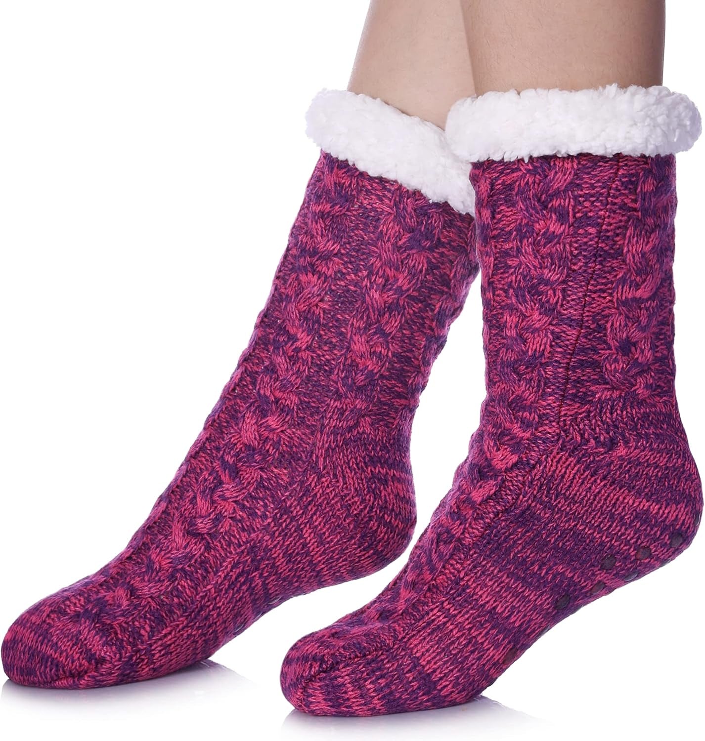 Women’s Fleece-Lined Non-Slip Slipper Socks – Warm & Cozy Winter Essential