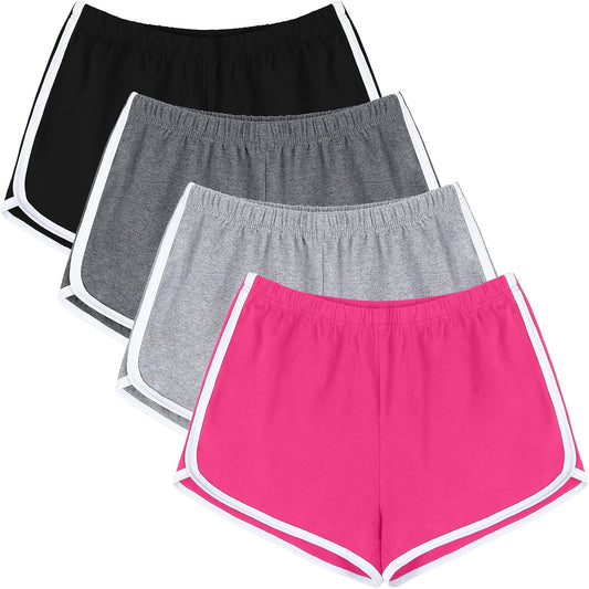 4-Pack Women’s Athletic Cotton Lounge Shorts