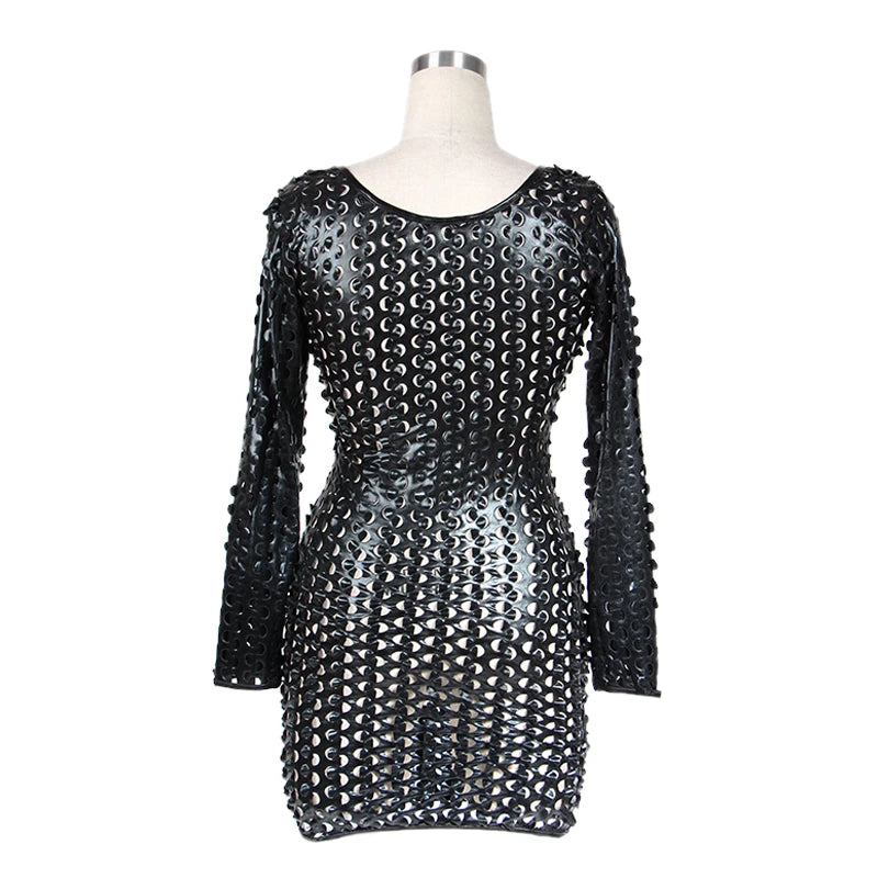 Seductive Edge: Gothic Faux Leather Dress