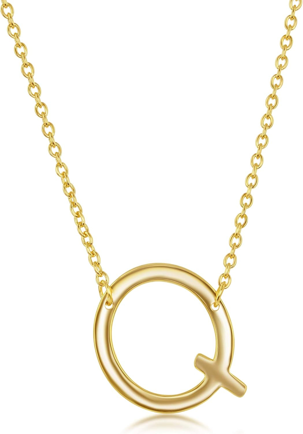 Sideways Initial Necklaces for Women