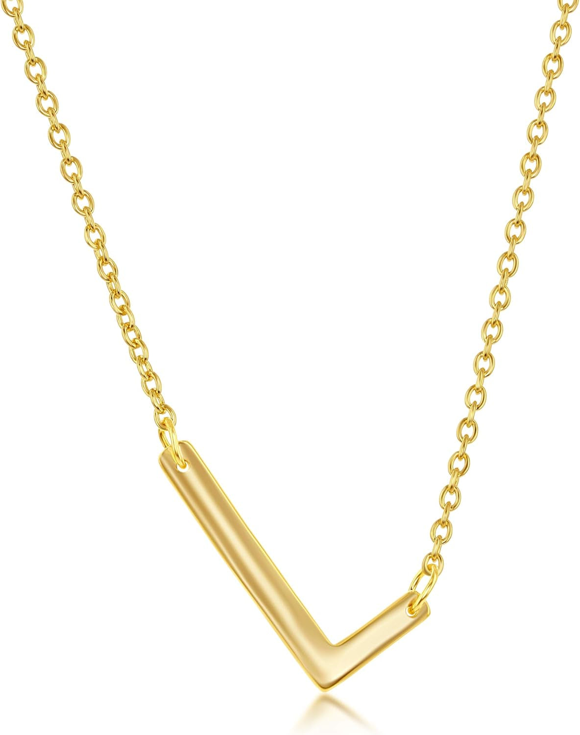 Sideways Initial Necklaces for Women