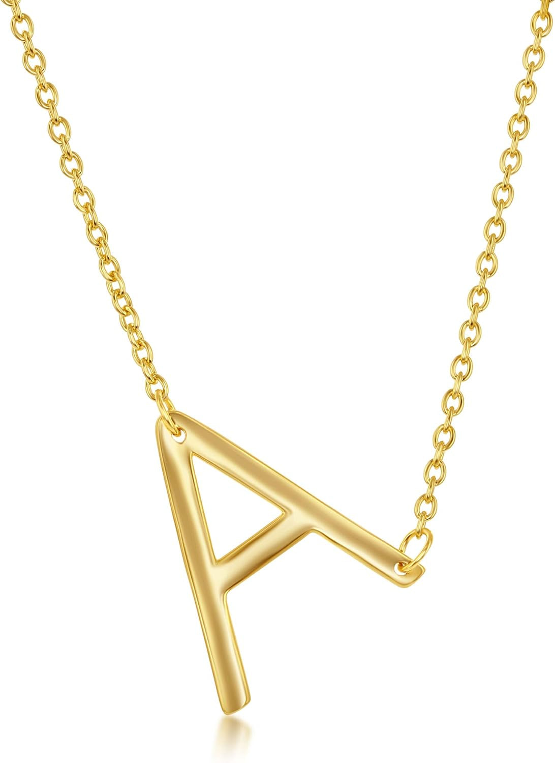 Sideways Initial Necklaces for Women