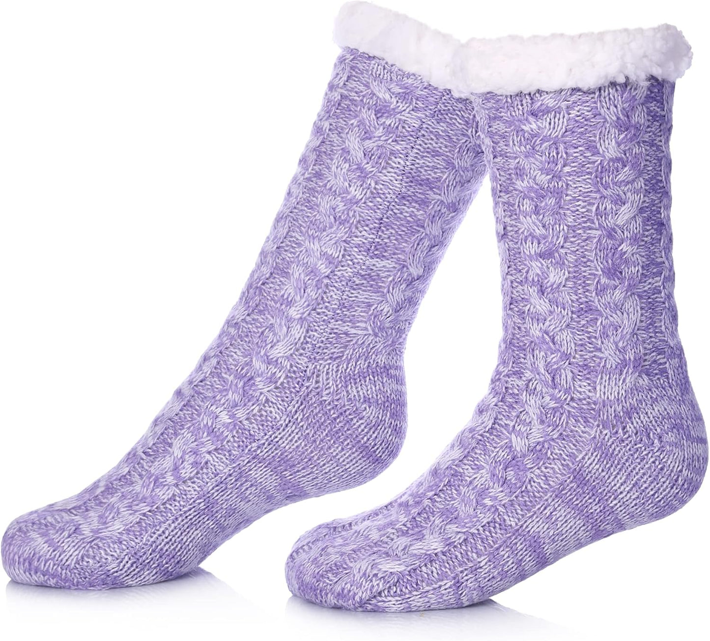 Women’s Fleece-Lined Non-Slip Slipper Socks – Warm & Cozy Winter Essential