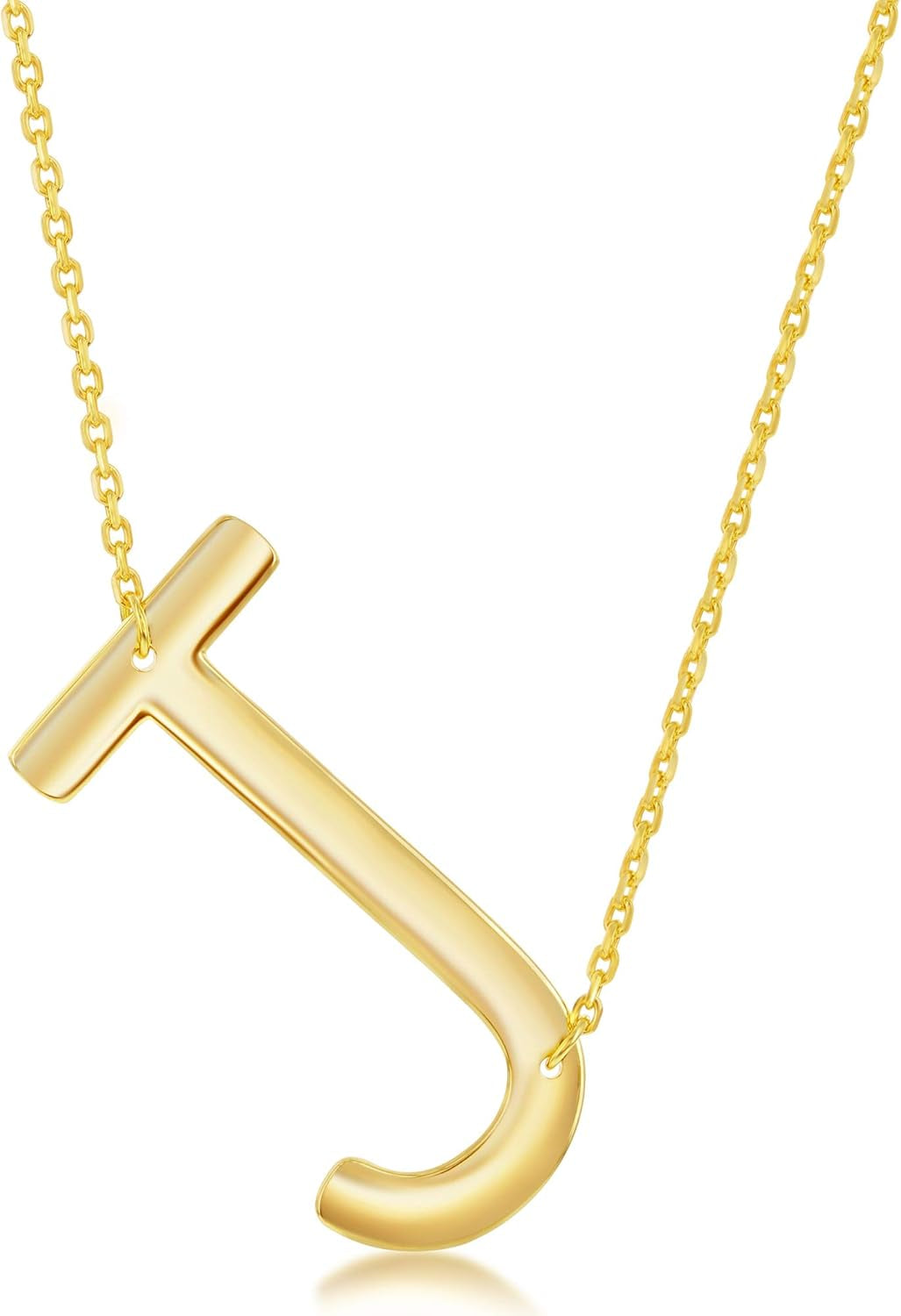 Sideways Initial Necklaces for Women