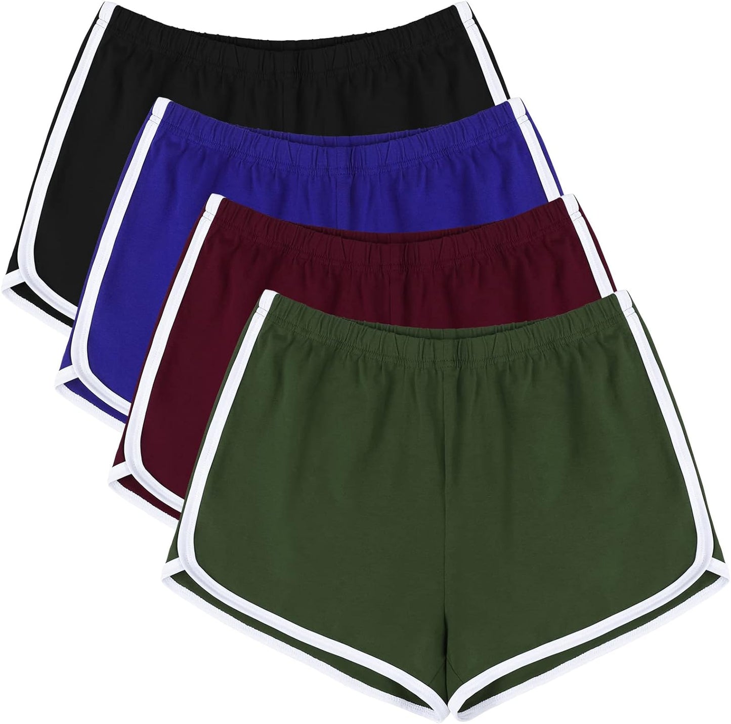 4-Pack Women’s Athletic Cotton Lounge Shorts