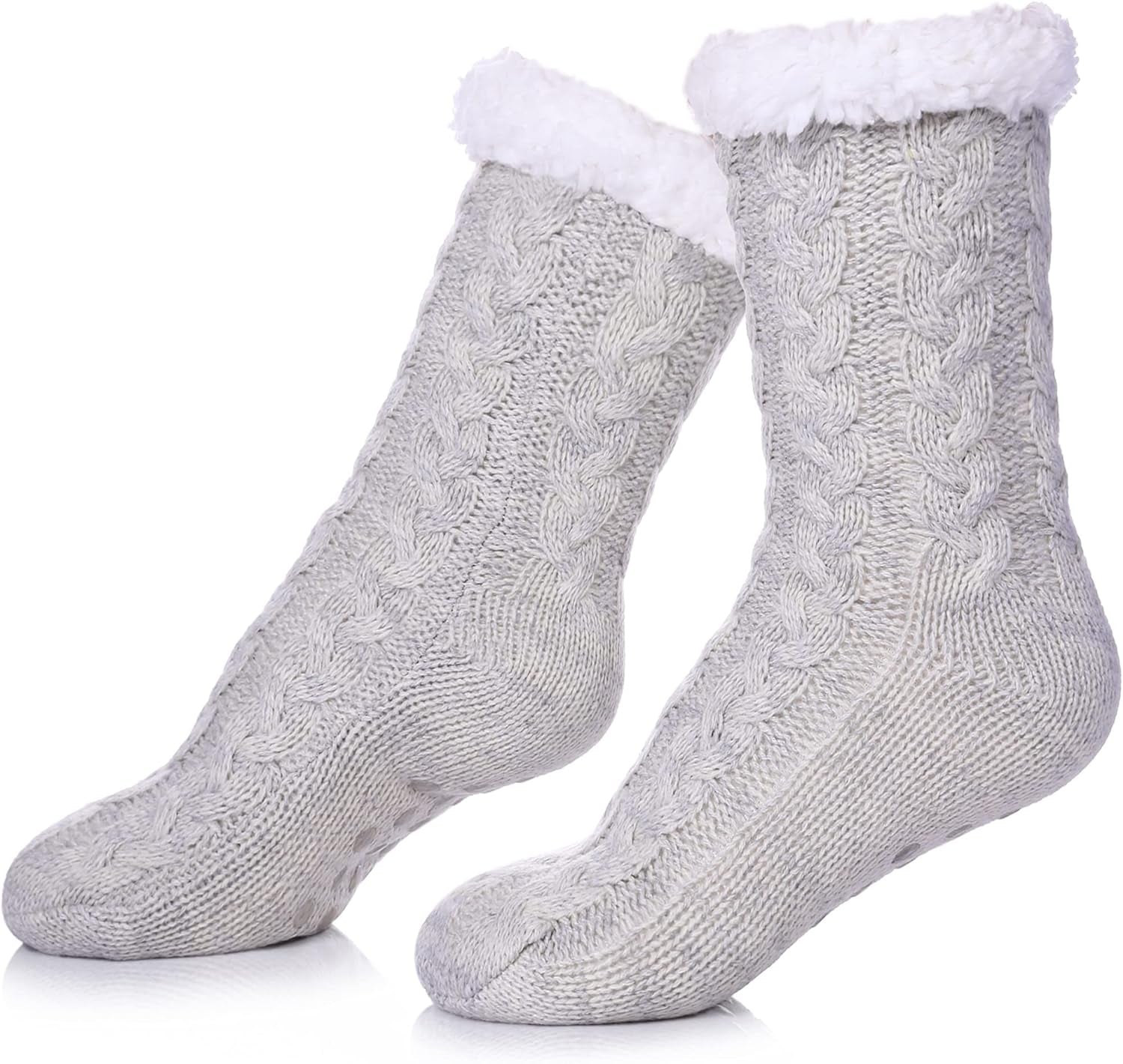 Women’s Fleece-Lined Non-Slip Slipper Socks – Warm & Cozy Winter Essential