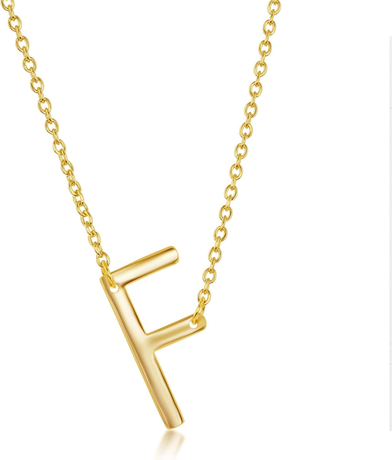 Sideways Initial Necklaces for Women