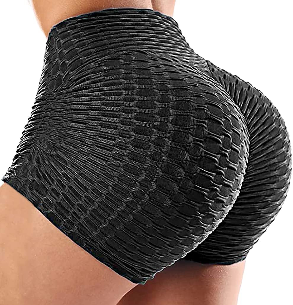 Women Workout Booty Shorts Scrunch Butt Lifting Yoga Shorts High Waist Sports Textured Leggings anti Cellulite