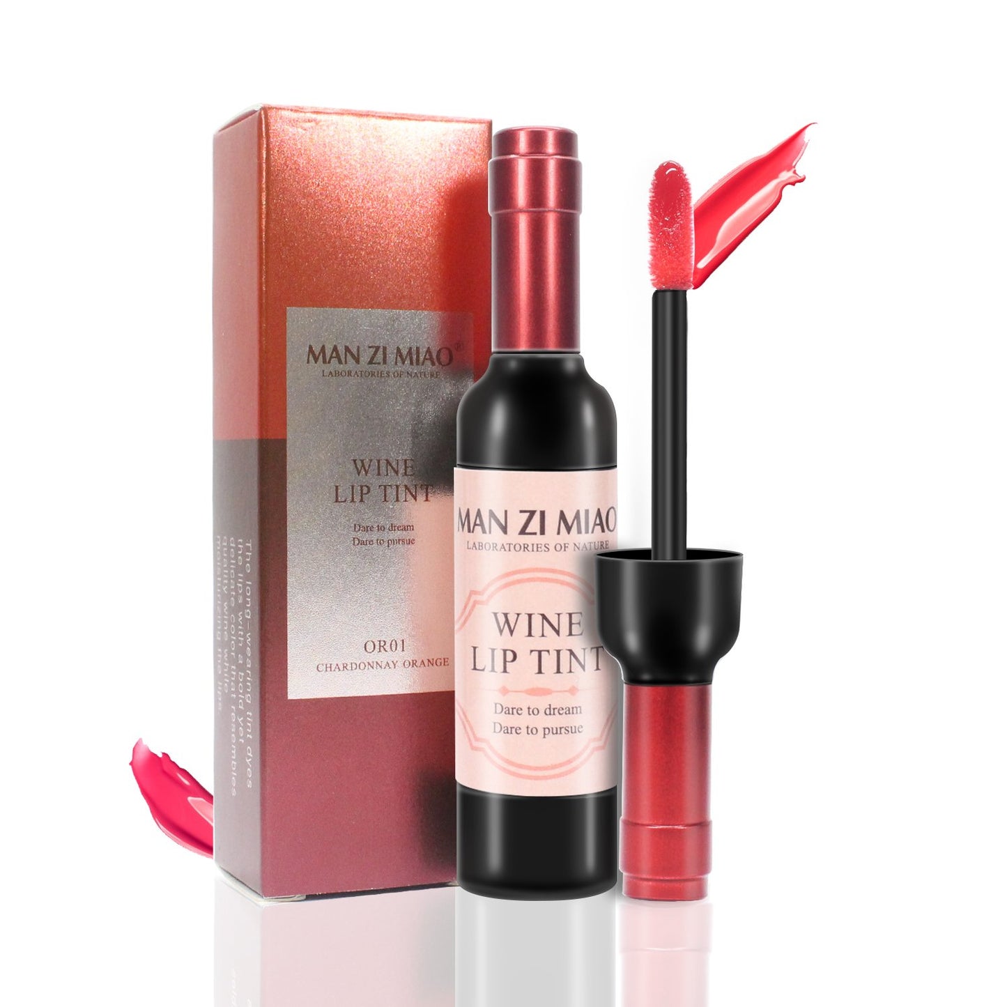 6 Colors Wine Lip Tint Set, Matte Lip Stain Long Lasting Waterproof Liquor Bottle Lip Gloss Gift Set, Silky Smooth Lightness Non-Stick Lipstick for Women (Wine Matte Lip Tint Set)