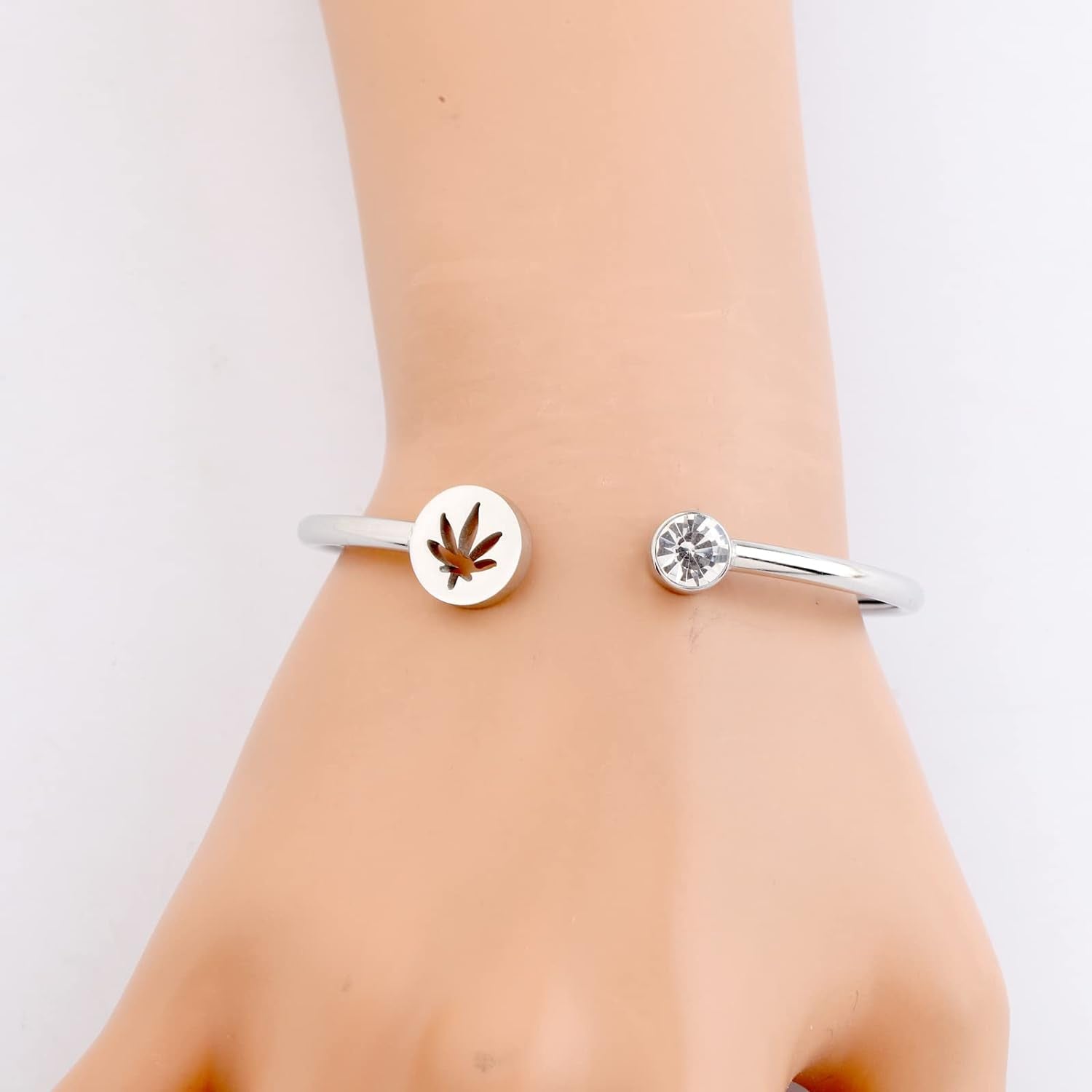 Cutout Marijuana Pot Leaf Necklace Bracelet Cannabis 420 Jewelry (Marijuana Leaf Bracelet)