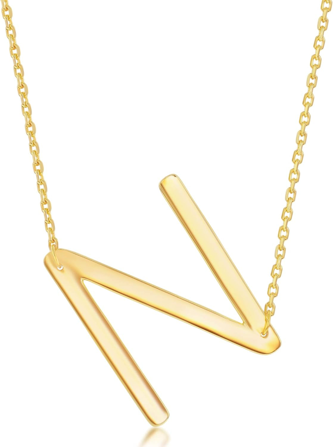 Sideways Initial Necklaces for Women