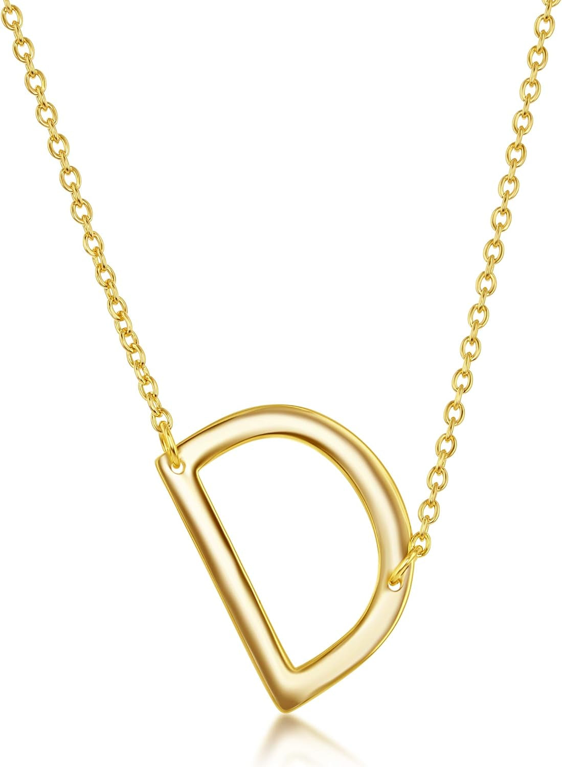 Sideways Initial Necklaces for Women