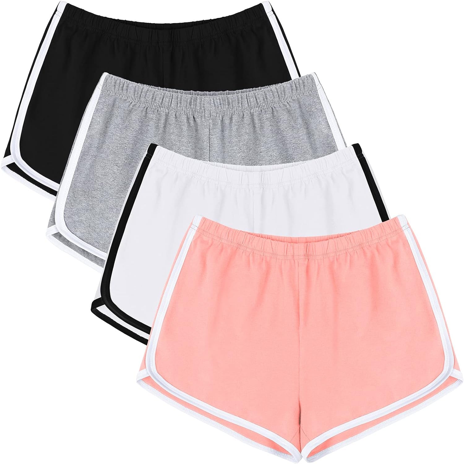 4-Pack Women’s Athletic Cotton Lounge Shorts