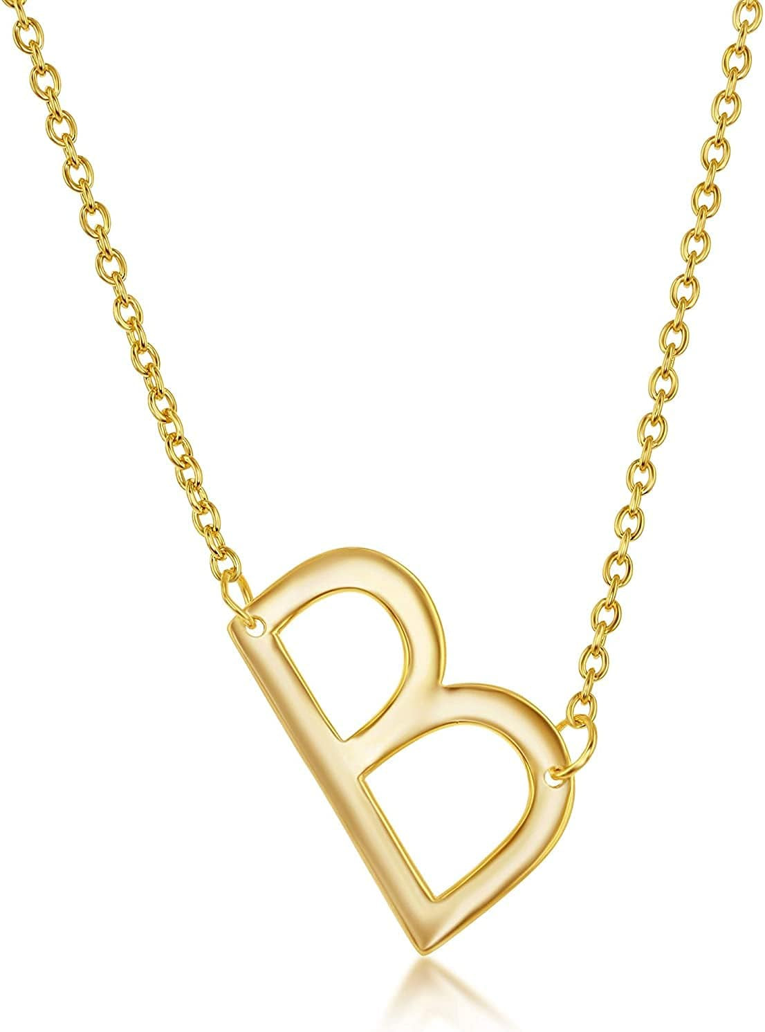 Sideways Initial Necklaces for Women