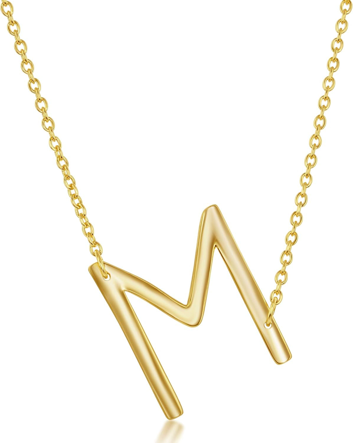 Sideways Initial Necklaces for Women