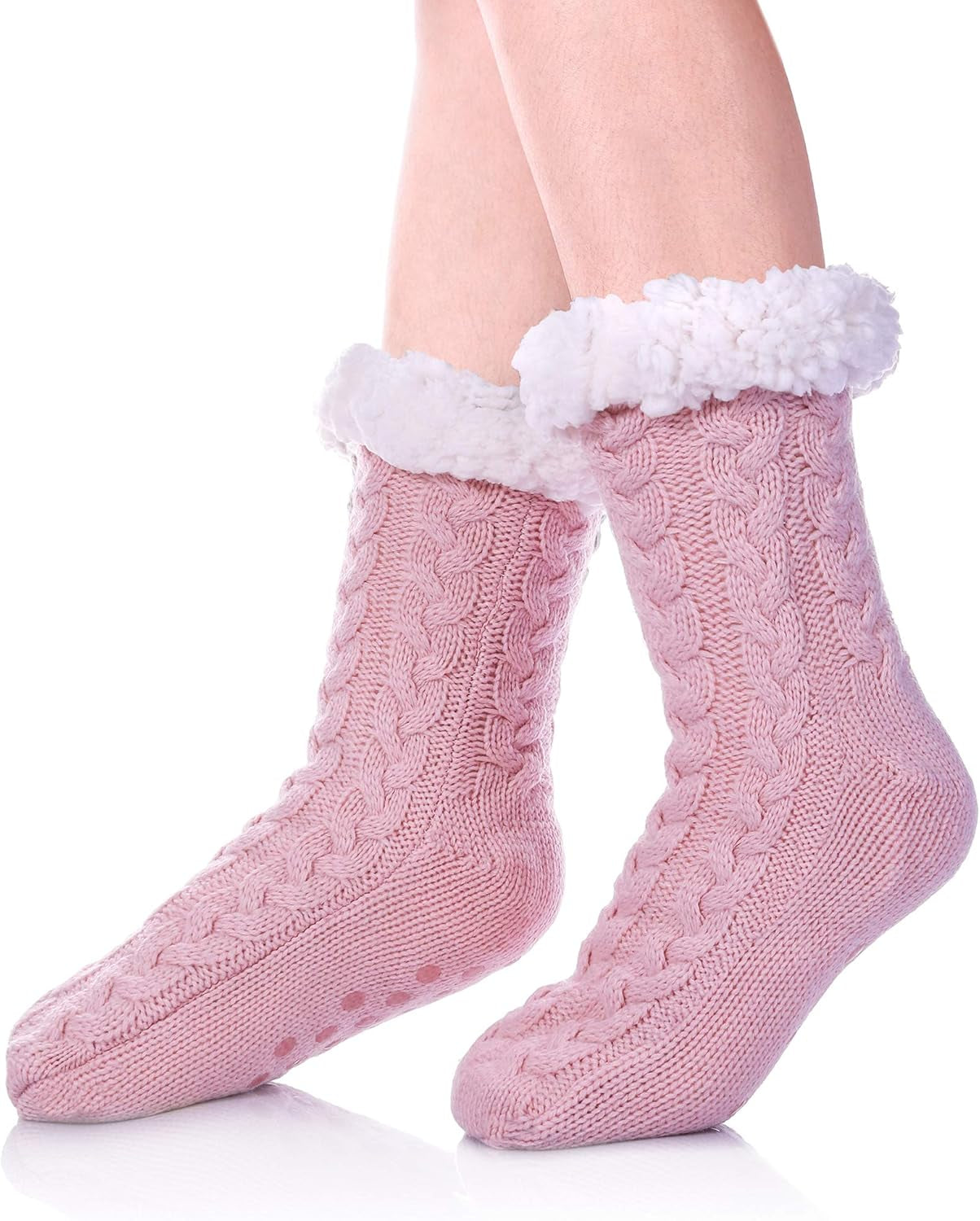 Women’s Fleece-Lined Non-Slip Slipper Socks – Warm & Cozy Winter Essential