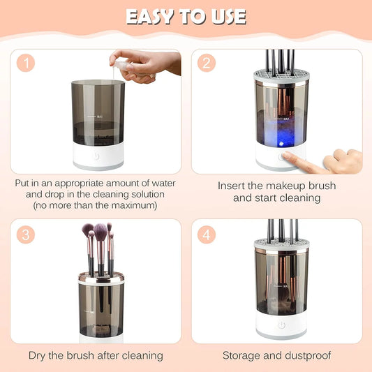 Automatic Makeup Brush Cleaner: Electric Spinner for All Brush Sizes