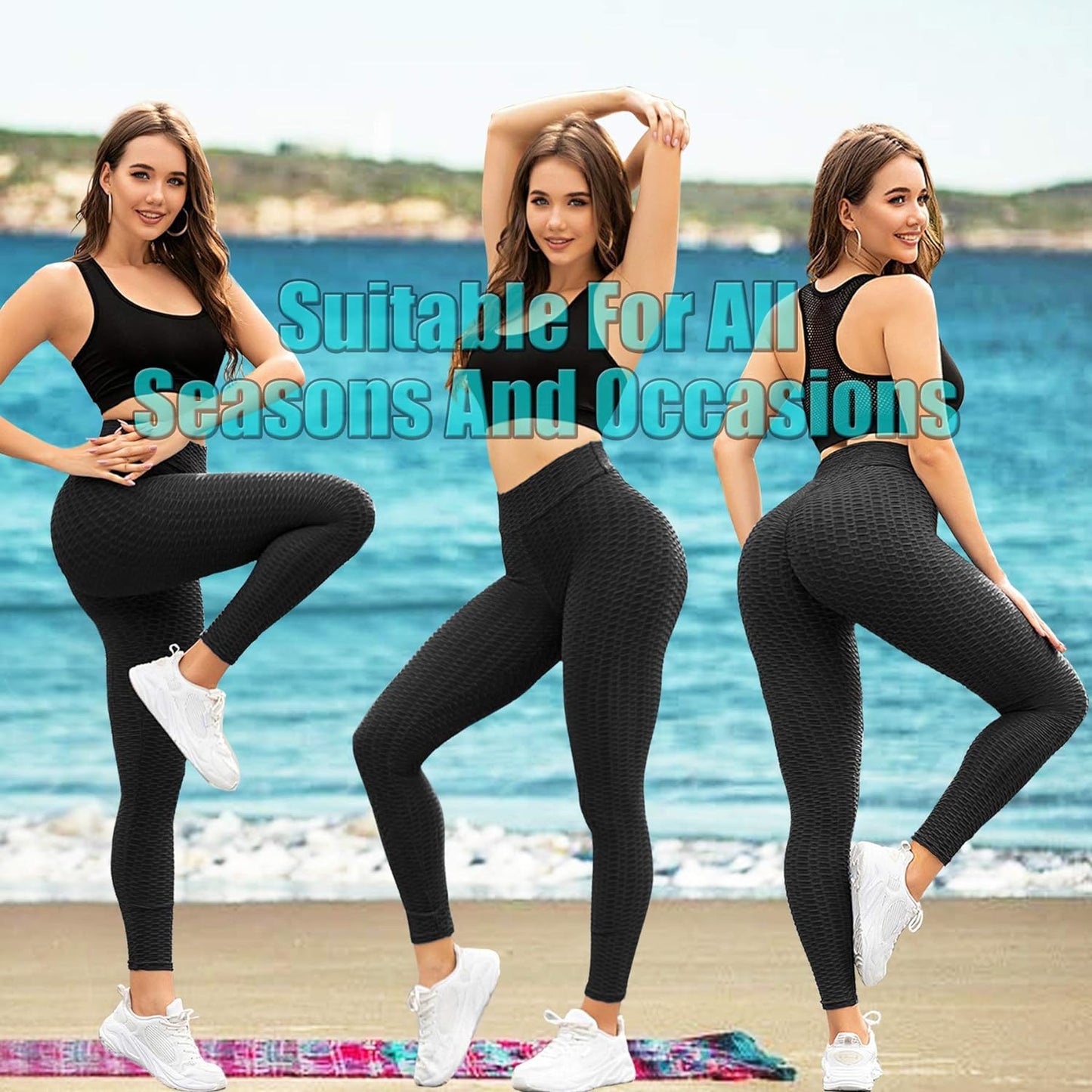 Butt Lifting anti Cellulite Leggings for Women High Waisted Yoga Pants Workout Tummy Control Sport Tights