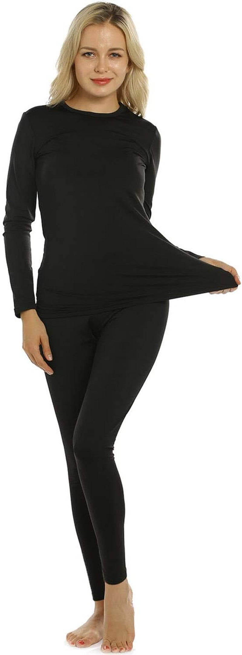 Women's Fleece-Lined Thermal Underwear Set – Winter-Ready Base Layer for Ultimate Warmth