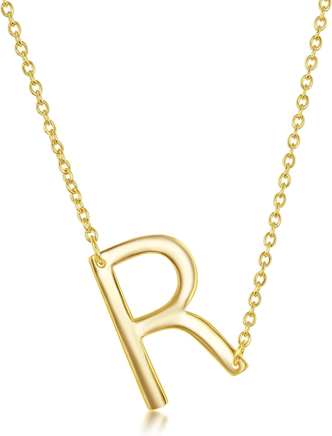 Sideways Initial Necklaces for Women